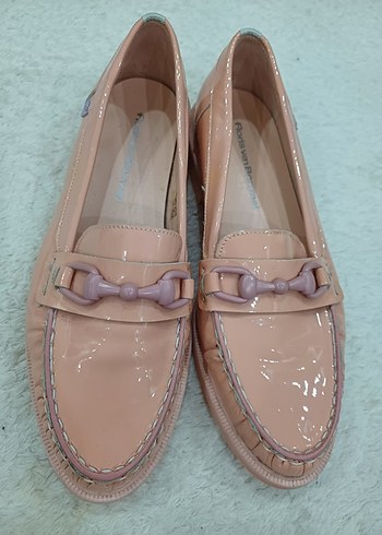 koyu pudra, Kadın Deri  Ayakkabı - Görsel 3