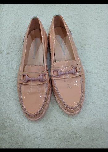 koyu pudra, Kadın Deri  Ayakkabı - Görsel 7