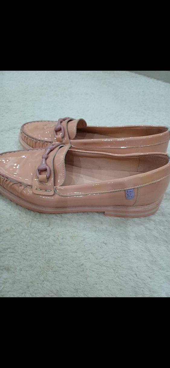 koyu pudra, Kadın Deri  Ayakkabı - Görsel 5