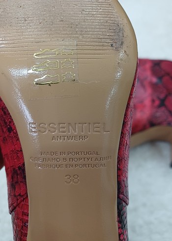 Kırmızı Yılan Derisi Desenli Kadın Topuklu Bot - Görsel 8