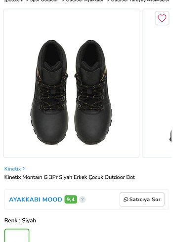 Kinetix Montain G 3Pr Siyah Erkek Çocuk Outdoor Bot