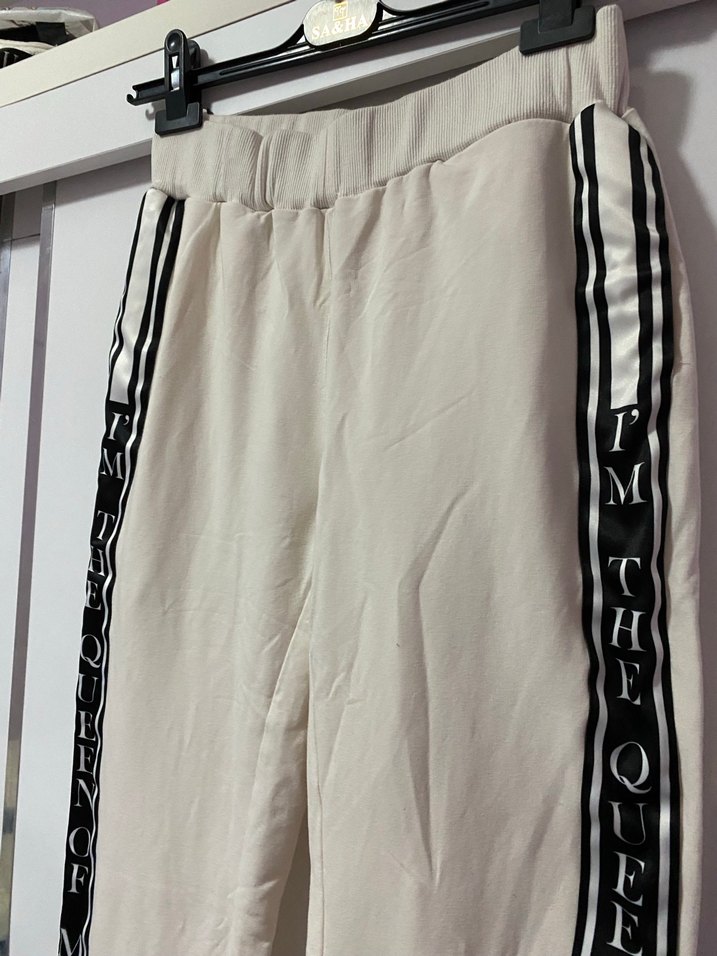 Beyaz  Rahat Kesim Erkek   Eşofman Altı - Görsel 2