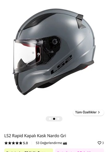 LS2 Rapid Kapalı Kask Nardo Gri Parlak - Görsel 2