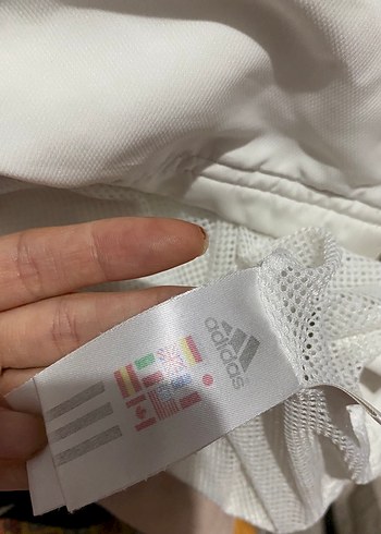 Beyaz Adidas Fermuarlı Kadın eşofman üstü - Görsel 5