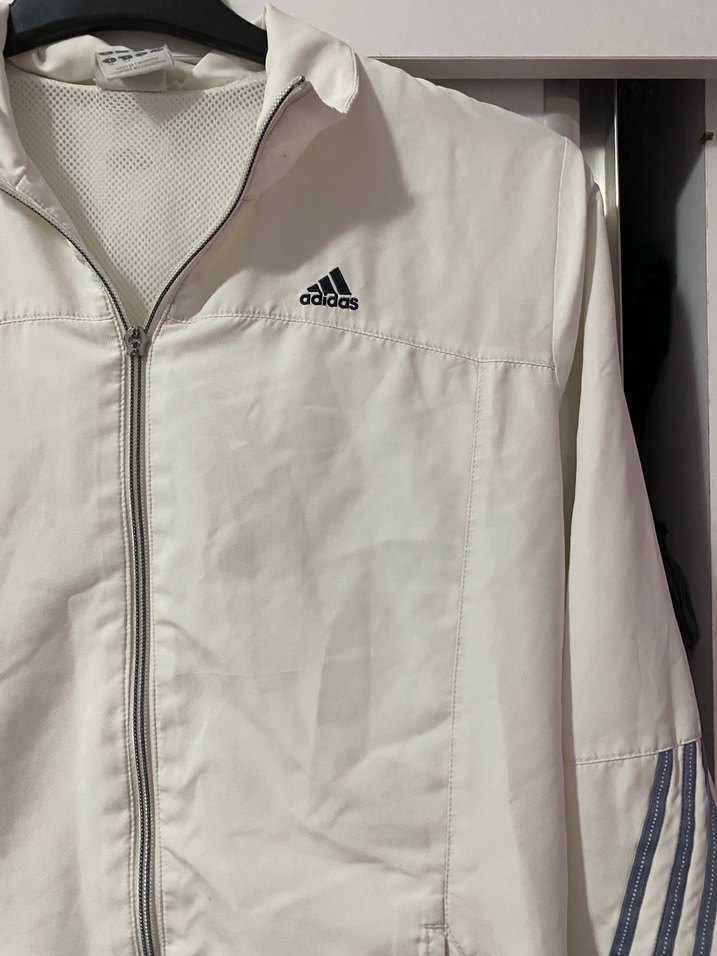 Beyaz Adidas Fermuarlı Kadın eşofman üstü - Görsel 2