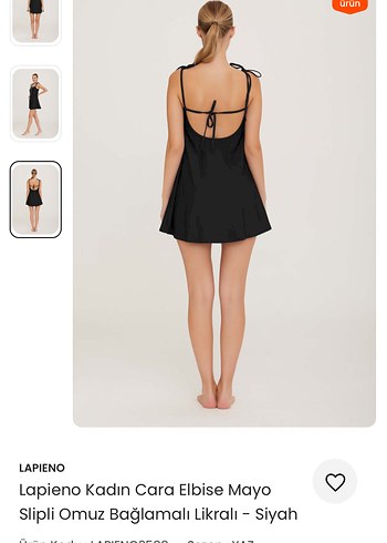 LAPIENO Kadın Siyah Mini Elbise Mayo - Görsel 5