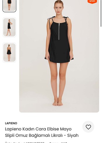 LAPIENO Kadın Siyah Mini Elbise Mayo - Görsel 6