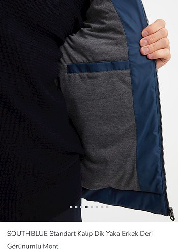SOUTHBLUE Erkek Lacivert Fermuarlı Mont - Görsel 6
