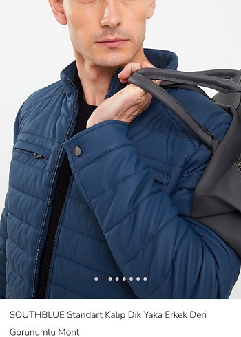 SOUTHBLUE Erkek Lacivert Fermuarlı Mont - Görsel 2