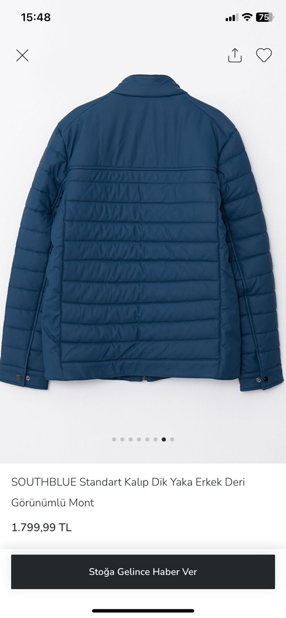 SOUTHBLUE Erkek Lacivert Fermuarlı Mont - Görsel 5