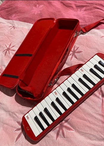 Kırmızı ve Pembe  Lino 32 Tuşlu Melodika - Görsel 3