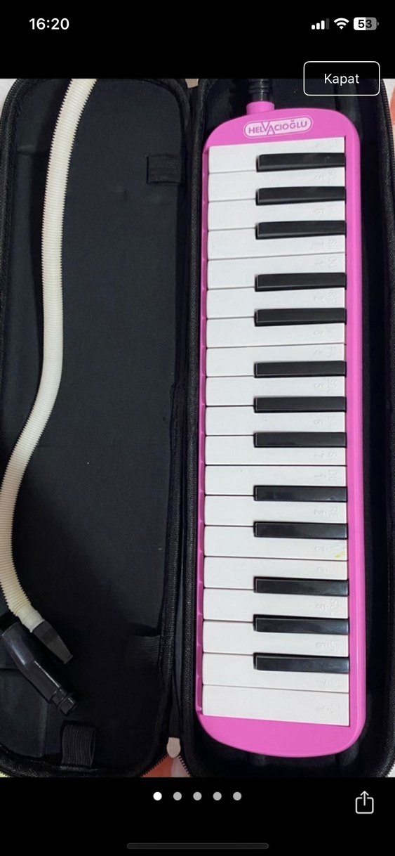 Kırmızı ve Pembe  Lino 32 Tuşlu Melodika - Görsel 2