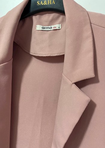 s Beden pembe Renk Pudra Pembe Kadın Blazer Ceket