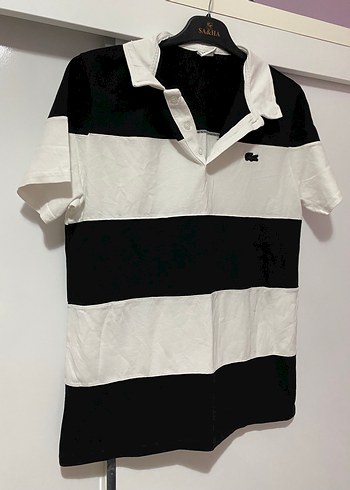 xl Beden beyaz Renk Erkek Siyah Beyaz Çizgili Polo Tişört