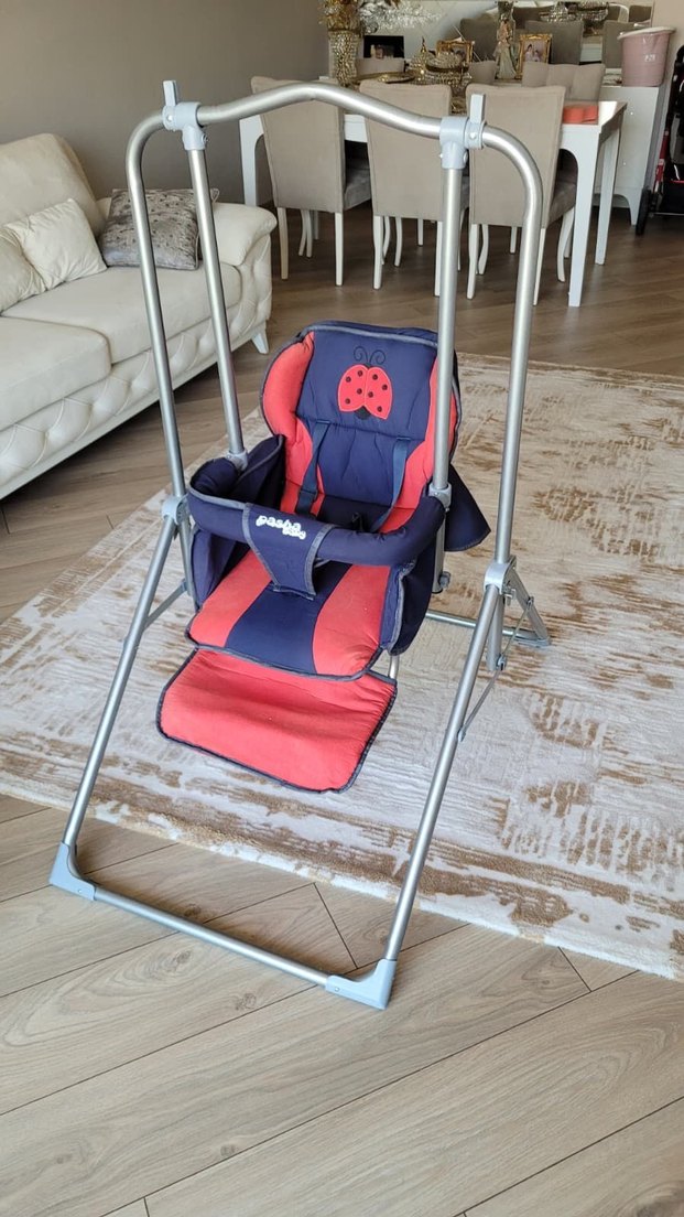 Kırmızı ve Lacivert Bebek salıncak - Görsel 2