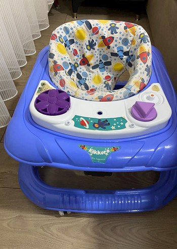 Renkli Desenli Mavi Bebek Yürüteci - Görsel 2