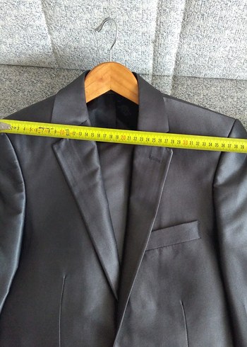 Düğmeli gri Erkek Takım Elbise Ceketi - Görsel 2