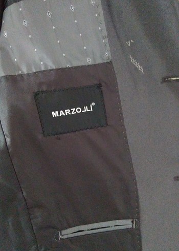 Düğmeli gri Erkek Takım Elbise Ceketi - Görsel 3