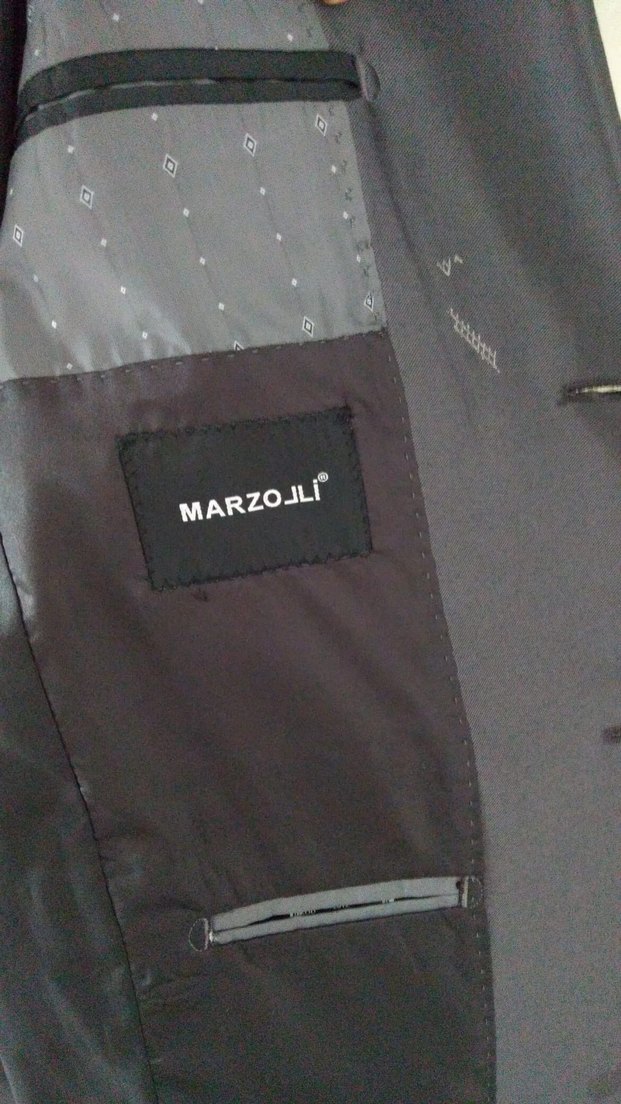 Düğmeli gri Erkek Takım Elbise Ceketi - Görsel 3