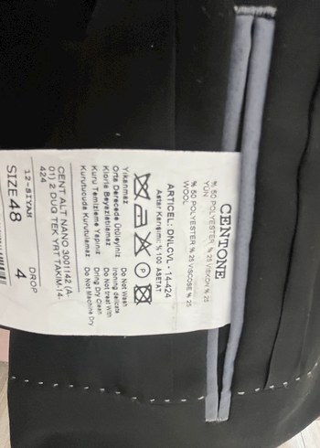 Centone Siyah Düğmeli Erkek Takım Elbise - Görsel 8