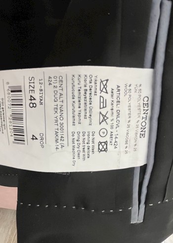 Centone Siyah Düğmeli Erkek Takım Elbise - Görsel 9