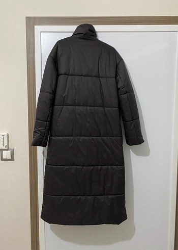 Kadın Siyah Uzun Fermuarlı Kış Montu - Görsel 5