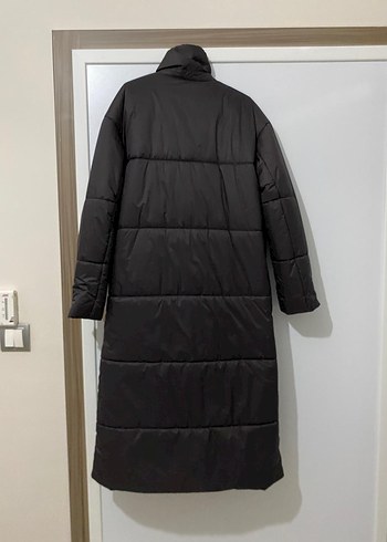 Kadın Siyah Uzun Fermuarlı Kış Montu - Görsel 6