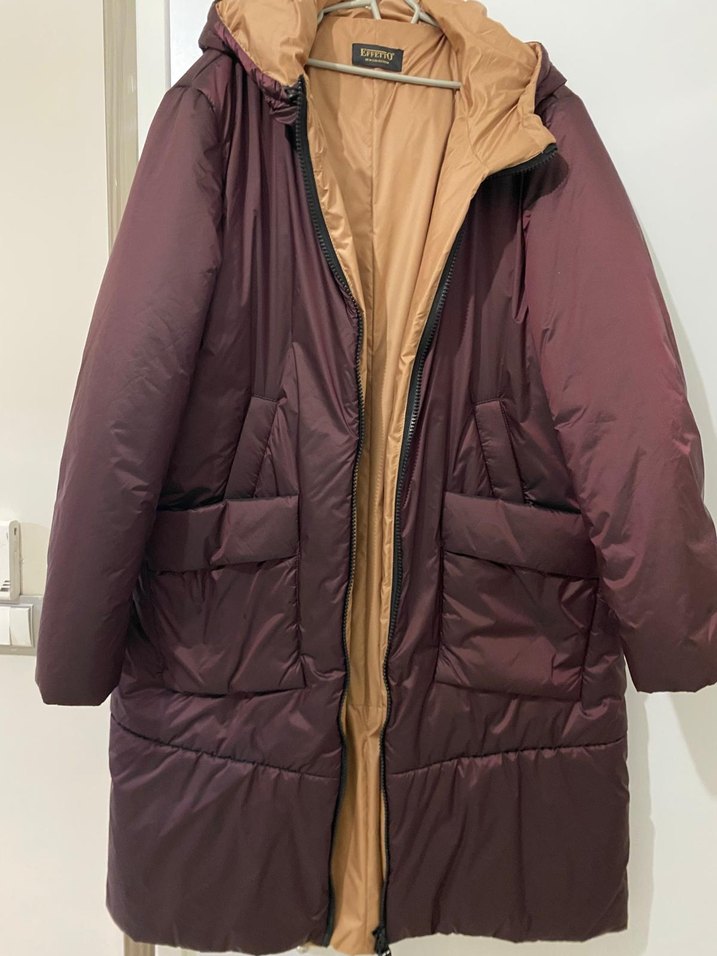 Bordo Midi Kadın Fermuarlı Mont - Görsel 2