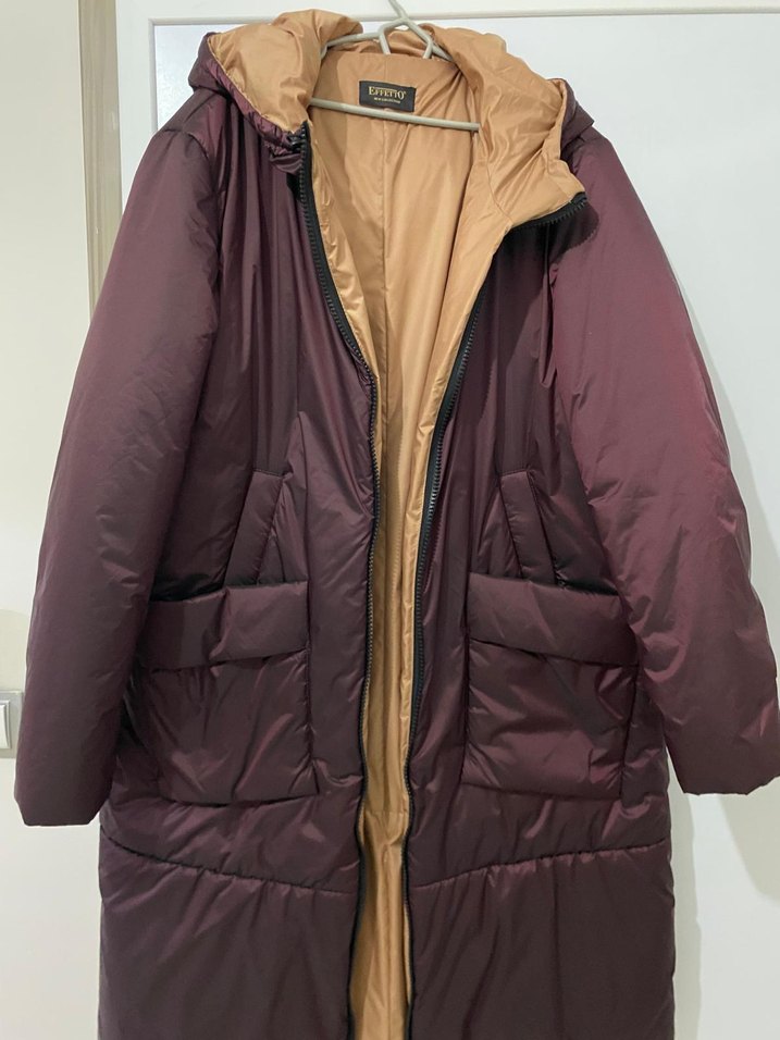 Bordo Midi Kadın Fermuarlı Mont - Görsel 3