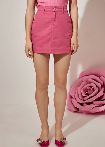 Rachel Araz X Koton Pembe Jean Etek - Görsel 3