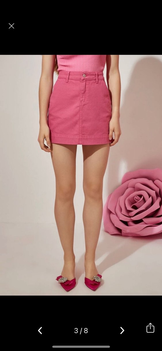 Rachel Araz X Koton Pembe Jean Etek - Görsel 3