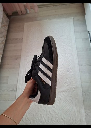 Siyah Erkek Adidas Samba Spor Ayakkabı Beyaz Şeritli - Görsel 3