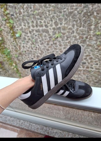 Siyah Erkek Adidas Samba Spor Ayakkabı Beyaz Şeritli - Görsel 2