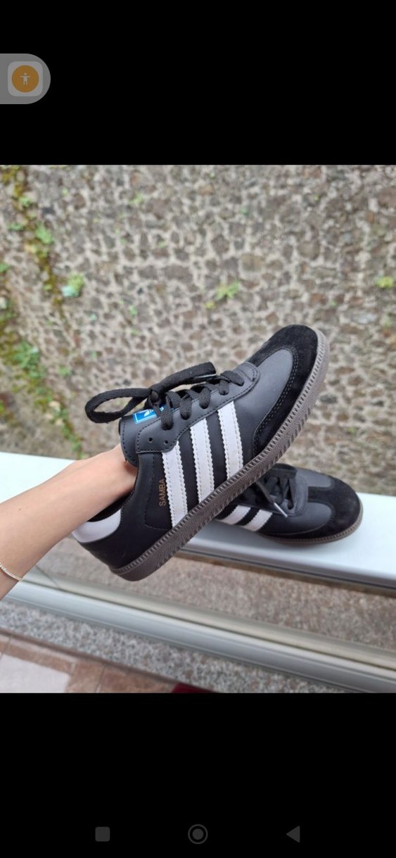 Siyah Erkek Adidas Samba Spor Ayakkabı Beyaz Şeritli - Görsel 2