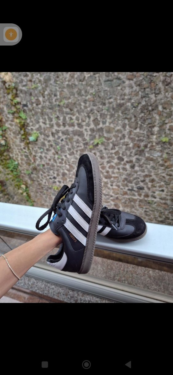 Siyah Erkek Adidas Samba Spor Ayakkabı Beyaz Şeritli - Görsel 4