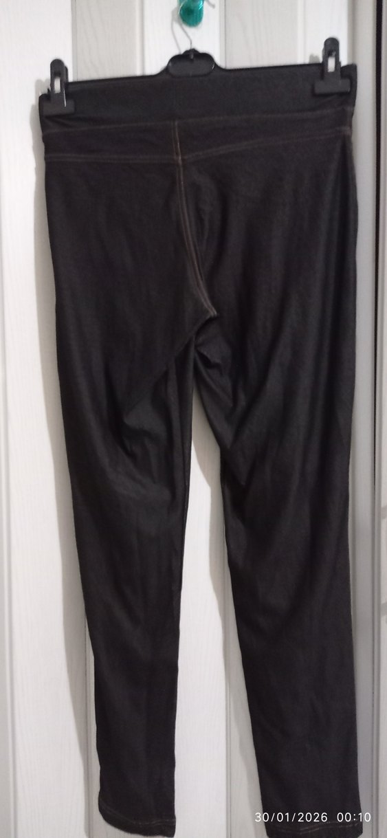 Kadın Siyah Skinny Denim Tayt - Görsel 4