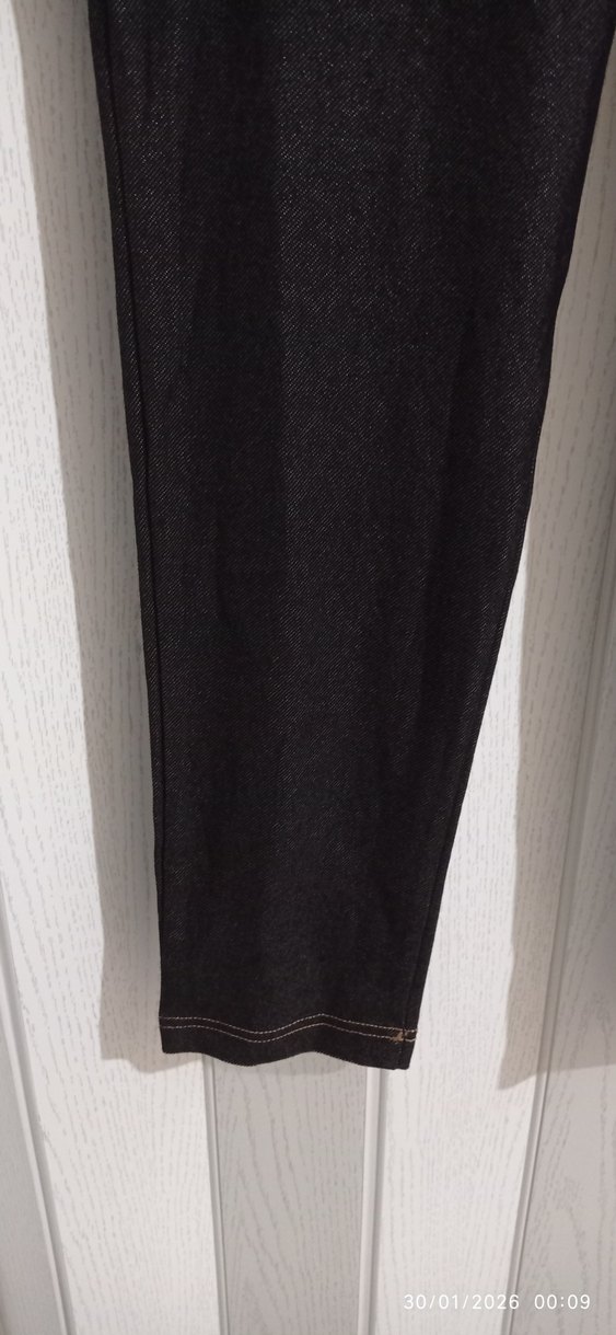 Kadın Siyah Skinny Denim Tayt - Görsel 2