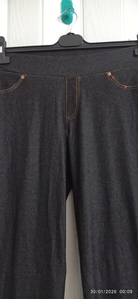 Kadın Siyah Skinny Denim Tayt - Görsel 3