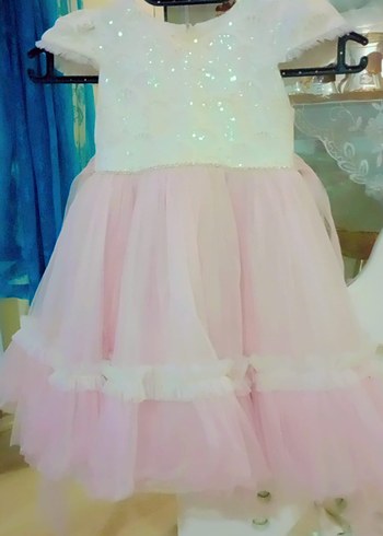 Pembe Kız Çocuk Tül Elbise - Görsel 6