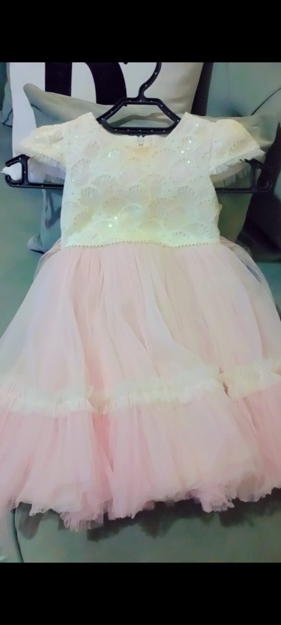 Pembe Kız Çocuk Tül Elbise - Görsel 2