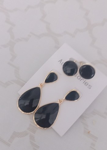 Accessorize Siyah Parlak Mini Kadın Küpeler