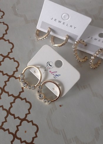 Accessorize Altın Renk Mini Payetli Küpe Seti