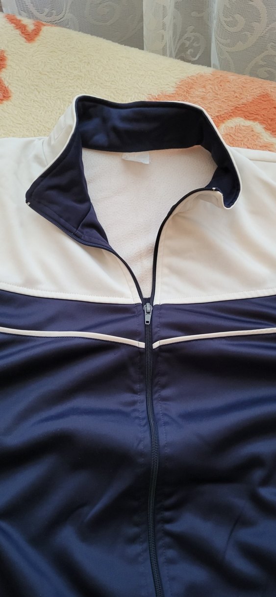 Erkek Mavi Gri Fermuarlı Spor Ceket - Görsel 2