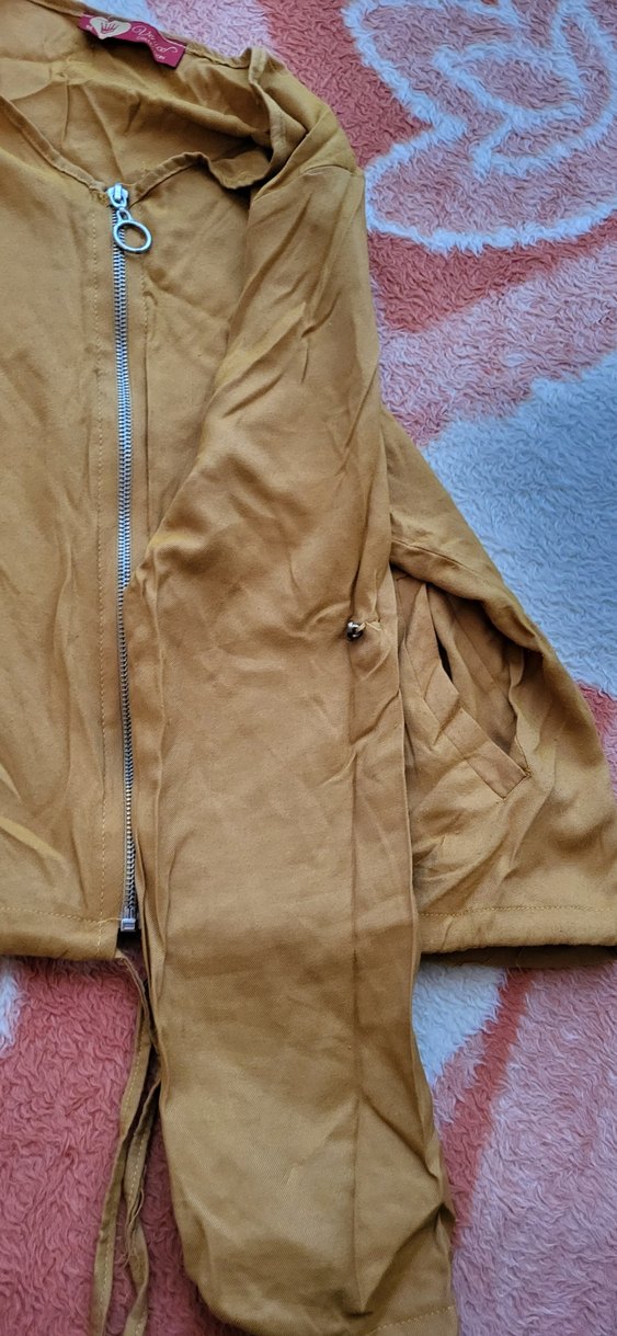 Bol Kesim  Keten Fermuarlı Ceket - Görsel 4