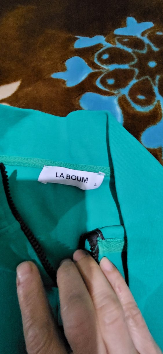 Turkuaz Yüksek Yakalı Fermuarlı Sweatshirt - Görsel 3