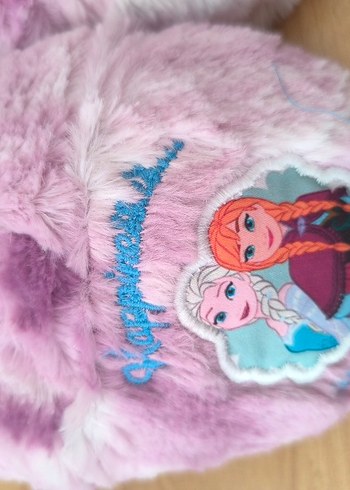 Lisanslı Mor Peluş Kız Çocuk Ev Terliği - Görsel 2