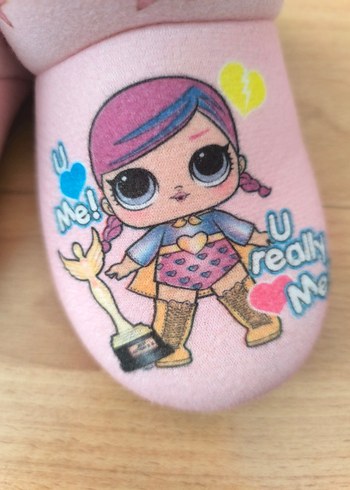 Kız Çocuk Pembe LoL Bebekli Panduf - Görsel 2