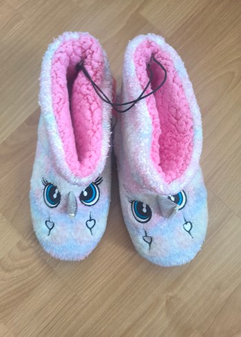 Polaris Kız Çocuk Renkli Peluş Unicorn Panduf - Görsel 2