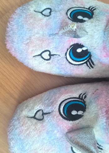 Polaris Kız Çocuk Renkli Peluş Unicorn Panduf - Görsel 4