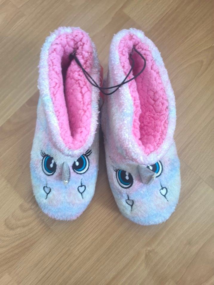 Polaris Kız Çocuk Renkli Peluş Unicorn Panduf - Görsel 2